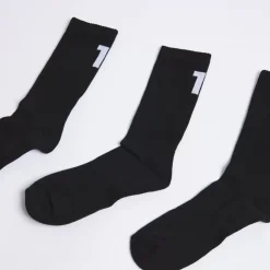 11 Degrees 3 Pack Back Logo Socks – Black/Black/Black