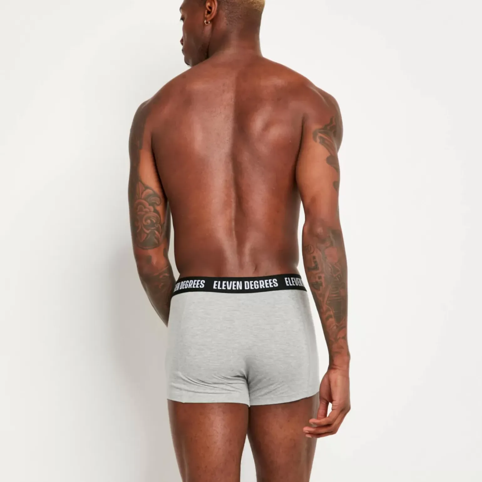 11 Degrees 3 Pack Boxers – Black/White/Grey Marl