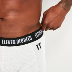 11 Degrees 3 Pack Boxers – White/White/White