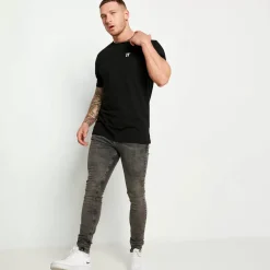 11 Degrees 3 Pack Essential Muscle Fit Short Sleeve T-Shirts – Black / White / Grey Marl