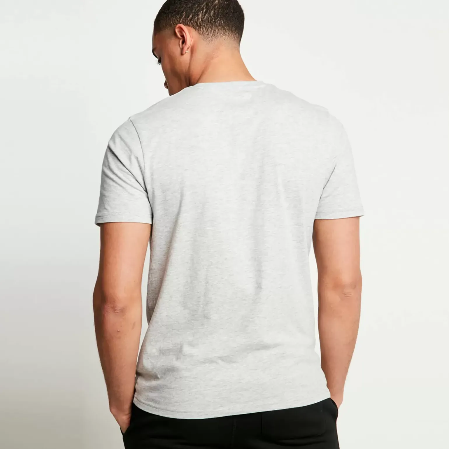 11 Degrees 3 Pack Essential Short Sleeve T-Shirts – Black / White / Grey Marl