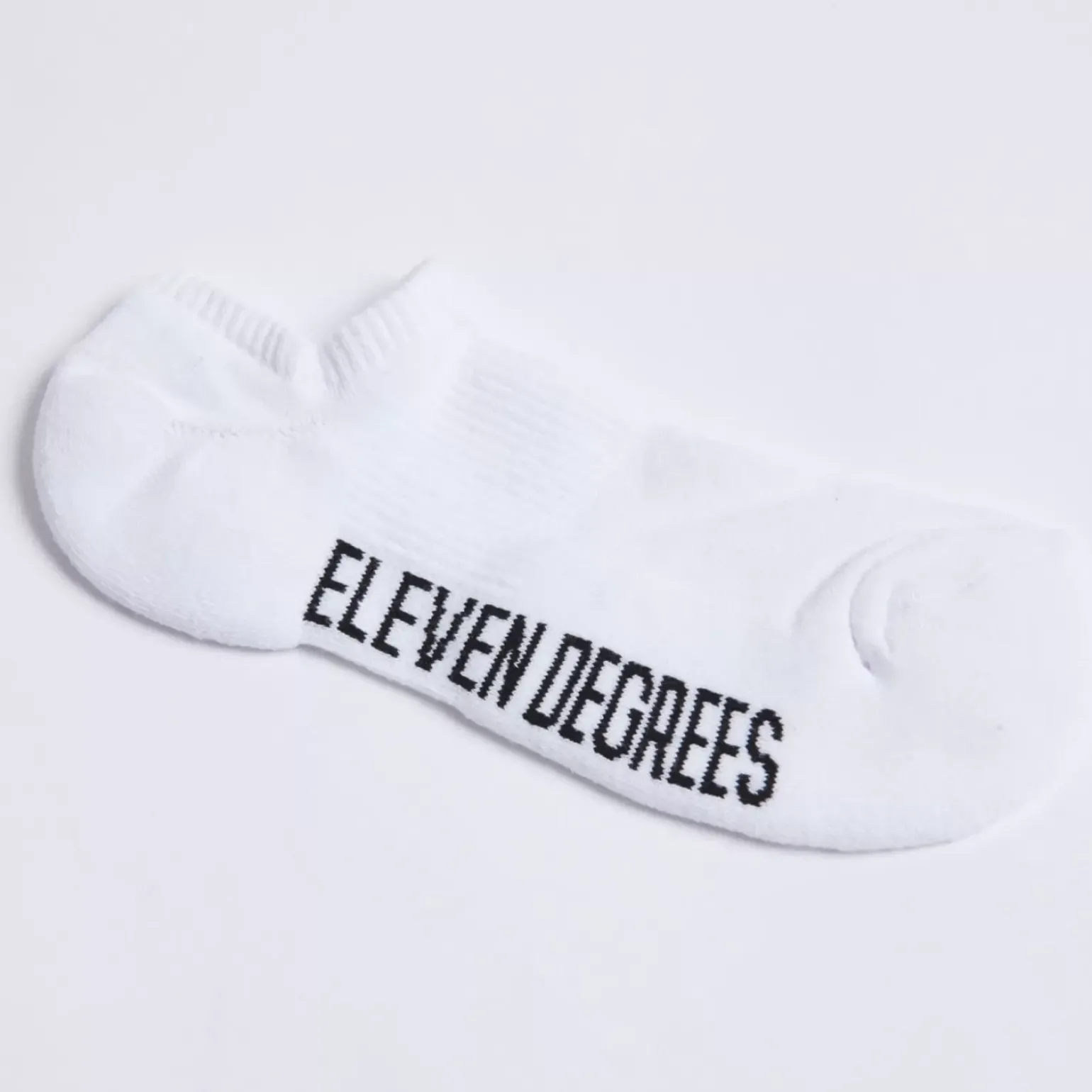 11 Degrees 3 Pack Text Graphic Trainer Liner Socks – White/White/White