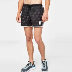 11 Degrees All Over Print Swim Shorts – Black/White