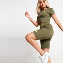 11 Degrees Back Print Cycling Short – Khaki