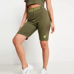 11 Degrees Back Print Cycling Short – Khaki