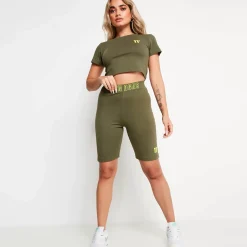 11 Degrees Back Print Cycling Short – Khaki