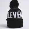11 Degrees Branded Bobble Hat – Black/White/Charcoal