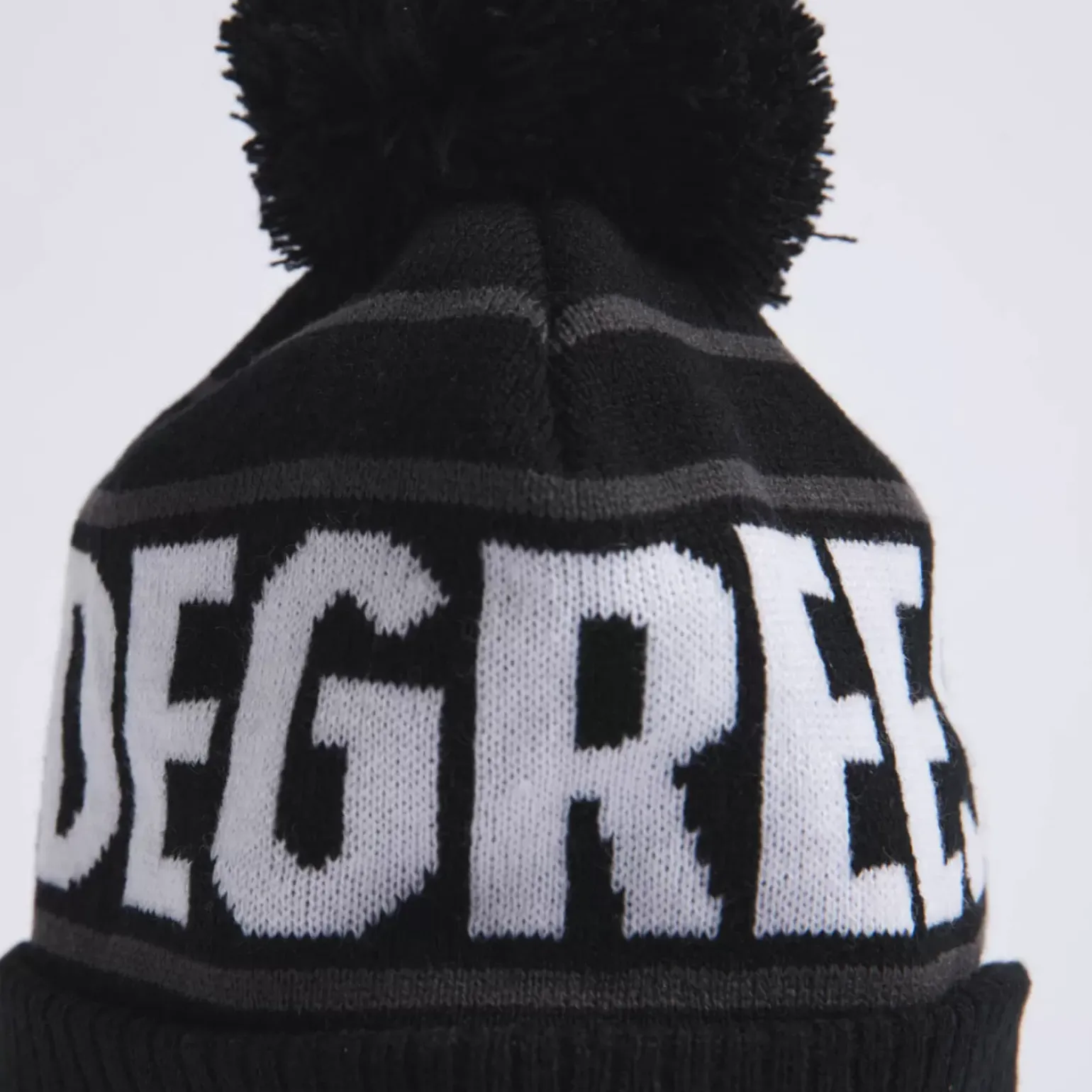 11 Degrees Branded Bobble Hat – Black/White/Charcoal