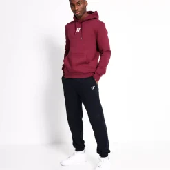 11 Degrees Central Logo Pullover Hoodie - Burgundy