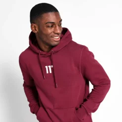 11 Degrees Central Logo Pullover Hoodie - Burgundy