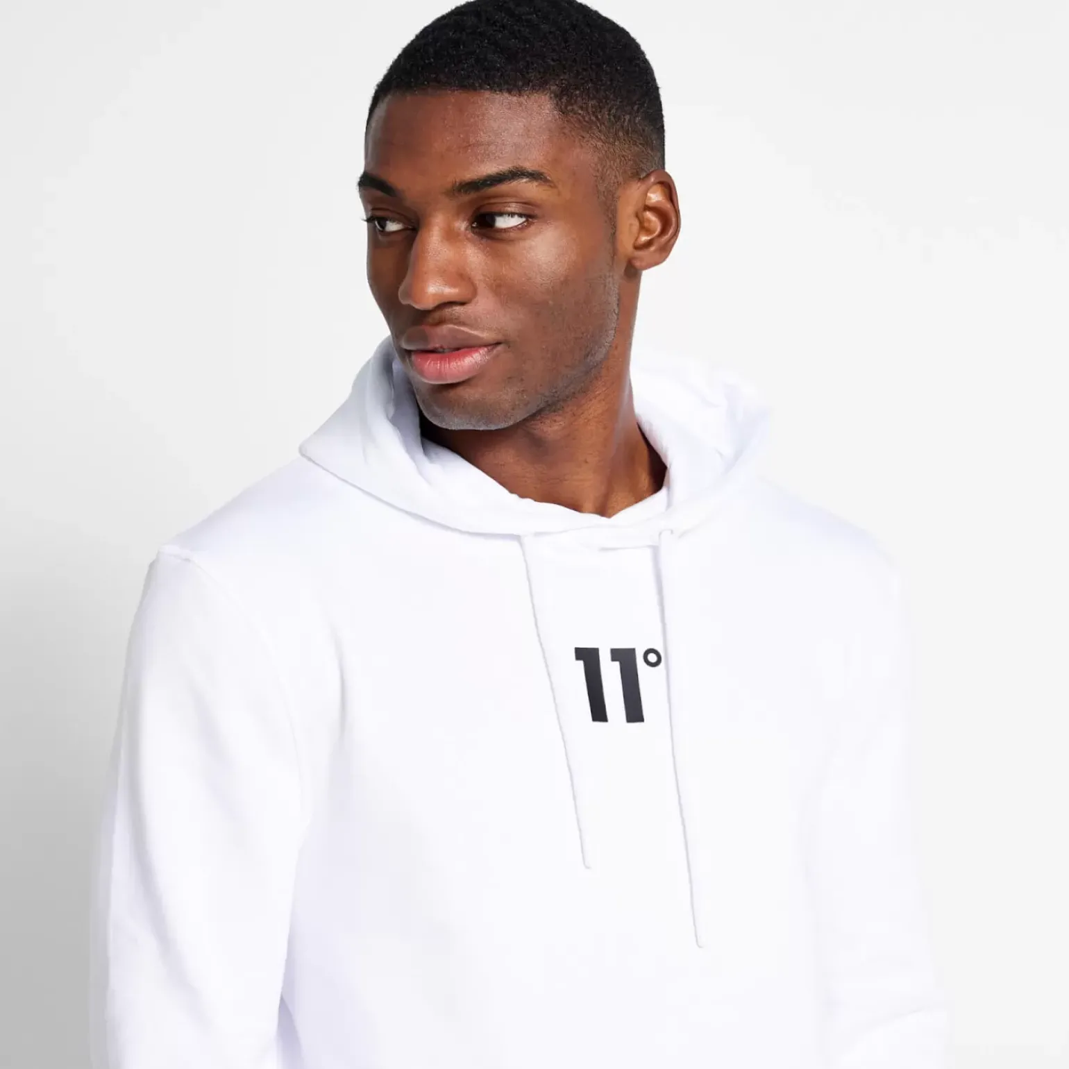 11 Degrees Central Logo Pullover Hoodie - White