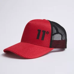 11 Degrees Closed Mesh Trucker Cap – Ski Patrol Red