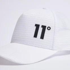 11 Degrees Closed Mesh Trucker Cap – White