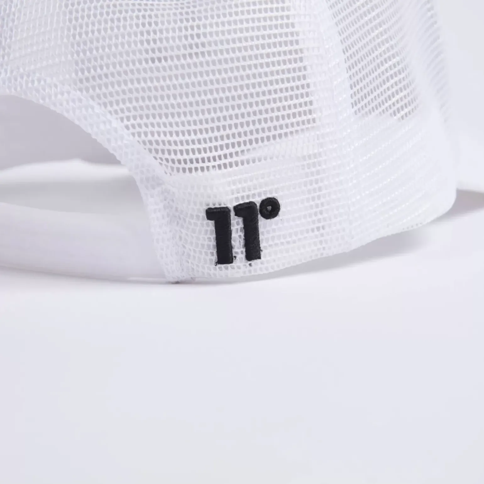 11 Degrees Closed Mesh Trucker Cap – White
