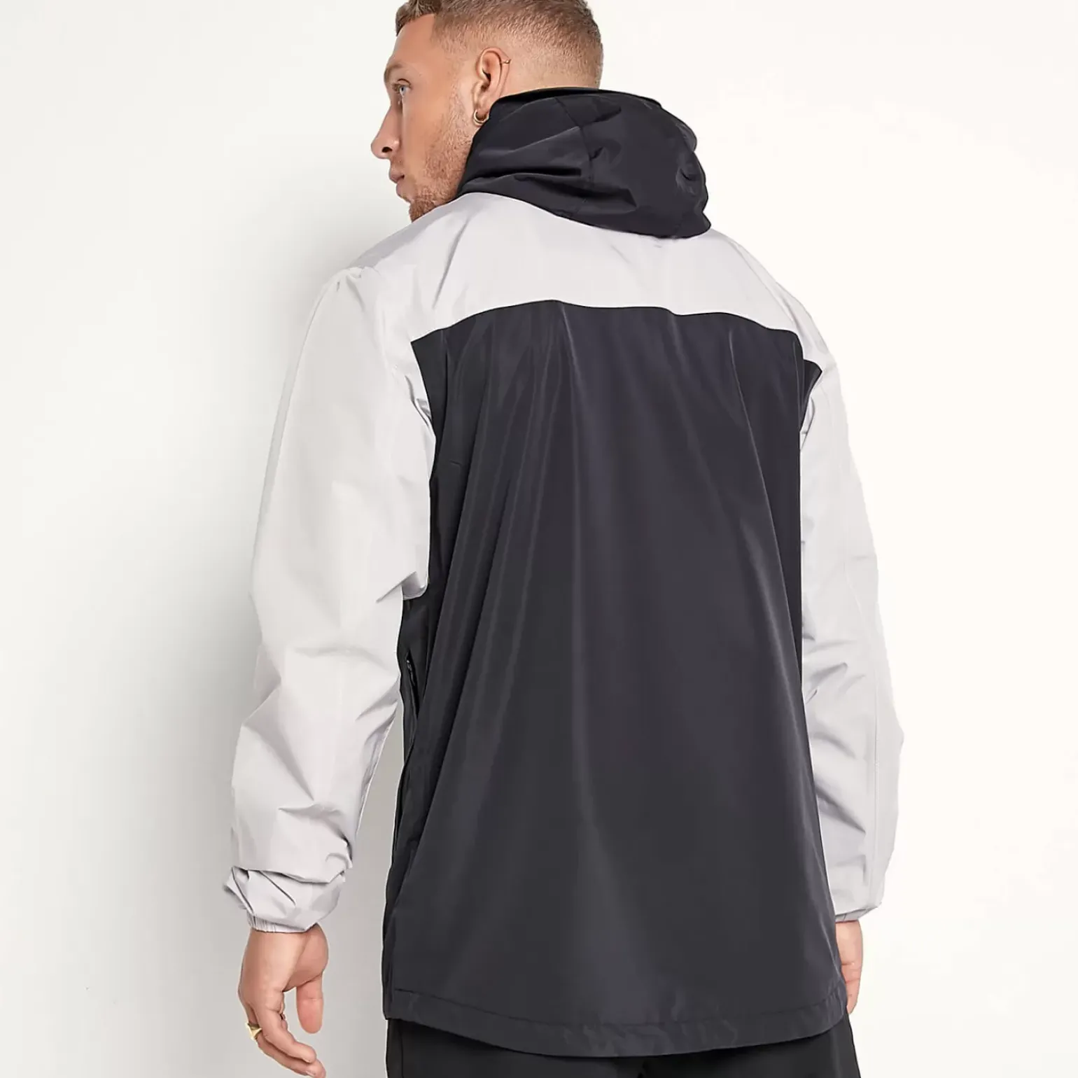 11 Degrees Colour Block Hurricane Jacket – Silver / Black / Limeade