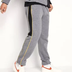 11 Degrees Colour Block Joggers Regular Fit – Charcoal Marl / Black / Gold