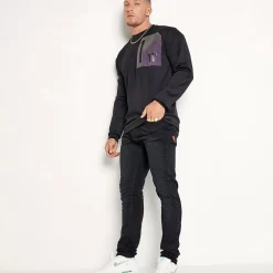 11 Degrees Contrast Pocket Poly Top – Black / Iridescent Reflective