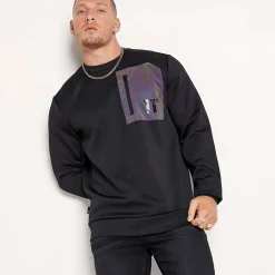 11 Degrees Contrast Pocket Poly Top – Black / Iridescent Reflective