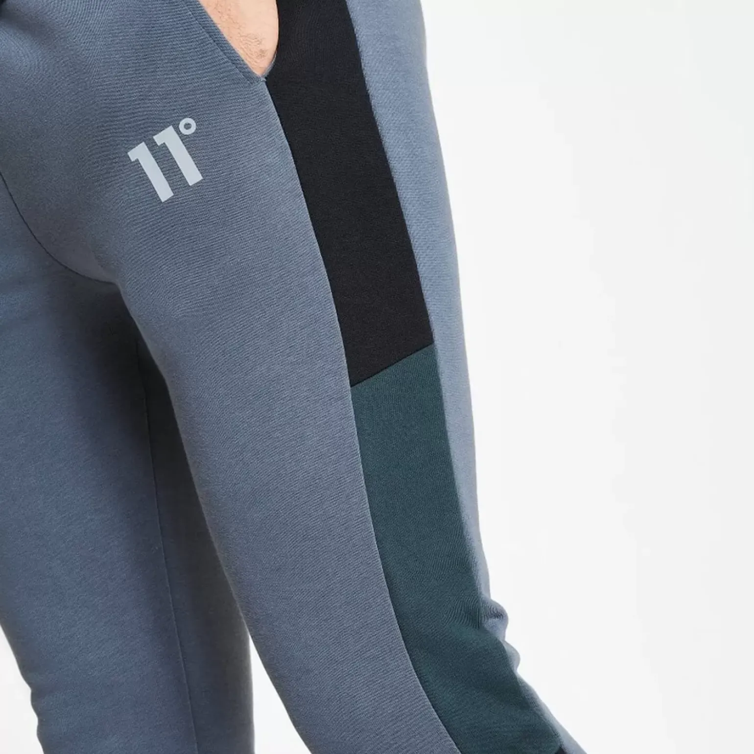 11 Degrees Cut And Sew Joggers Skinny Fit – Anthracite / Black / Darkest Spruce Green