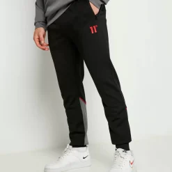 11 Degrees Cut And Sew Piped Track Pants – Black/Charcoal/Ski Patrol Red