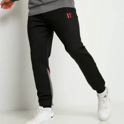 11 Degrees Cut And Sew Piped Track Pants – Black/Charcoal/Ski Patrol Red