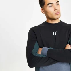 11 Degrees Cut And Sew Sweatshirt – Anthracite / Black / Darkest Spruce Green