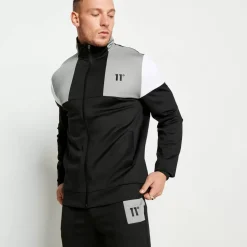 11 Degrees Cut And Sew Track Top – Black/Silver/White