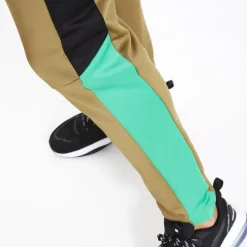 11 Degrees Fahrenheit Colour Block Poly Track Pants – Black / Green / Bright Green