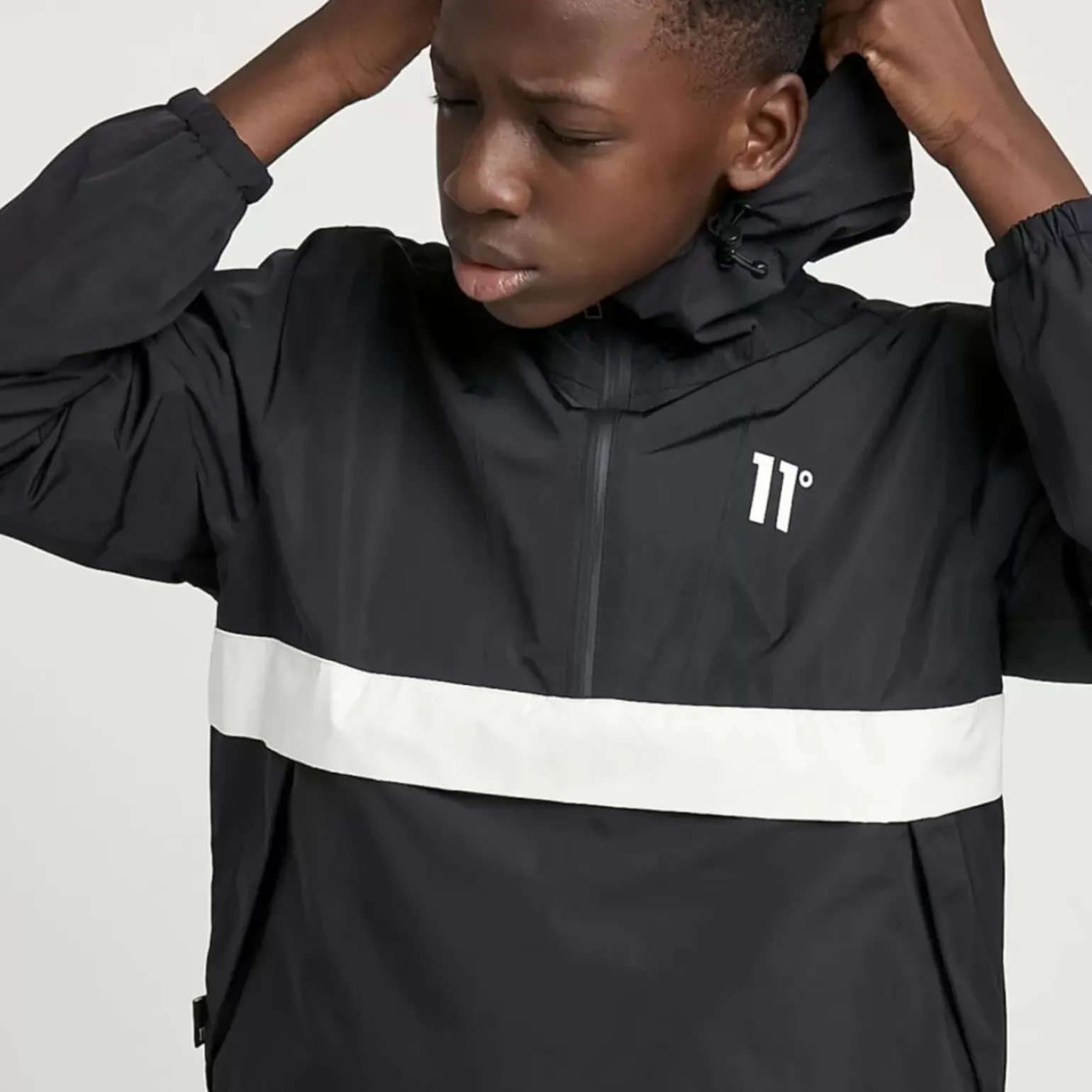 11 Degrees Junior Colour Block Hurricane – Black / White