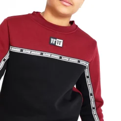 11 Degrees Junior Domino Taped Sweatshirt - Pomegranate/White/Black