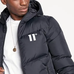 11 Degrees Large Panel Puffer Jacket – Black