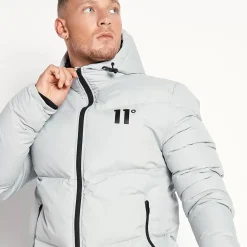 11 Degrees Large Panel Puffer Jacket – Silver