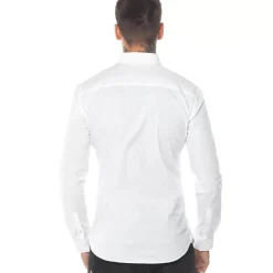 11 Degrees Long Sleeve Contrast Logo Shirt – White