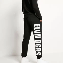 11 Degrees Men'S Large Logo Oversized Joggers - Black