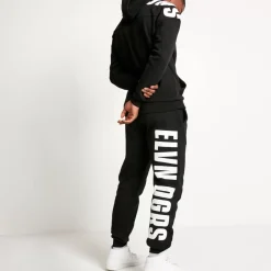 11 Degrees Men'S Large Logo Oversized Joggers - Black