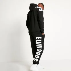 11 Degrees Men'S Large Logo Oversized Joggers - Black