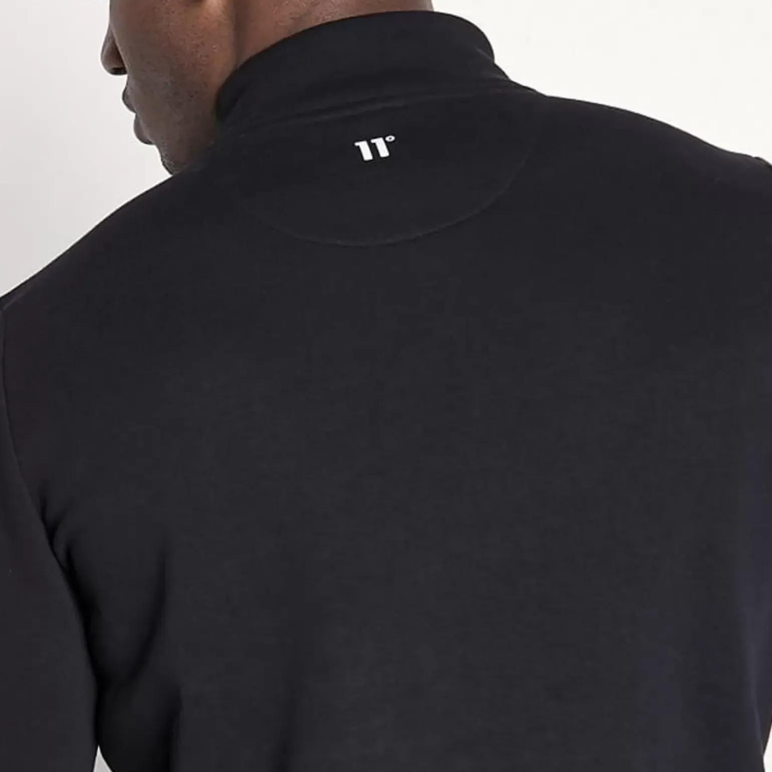 11 Degrees Mesh Tape Funnel Neck Sweatshirt – Black