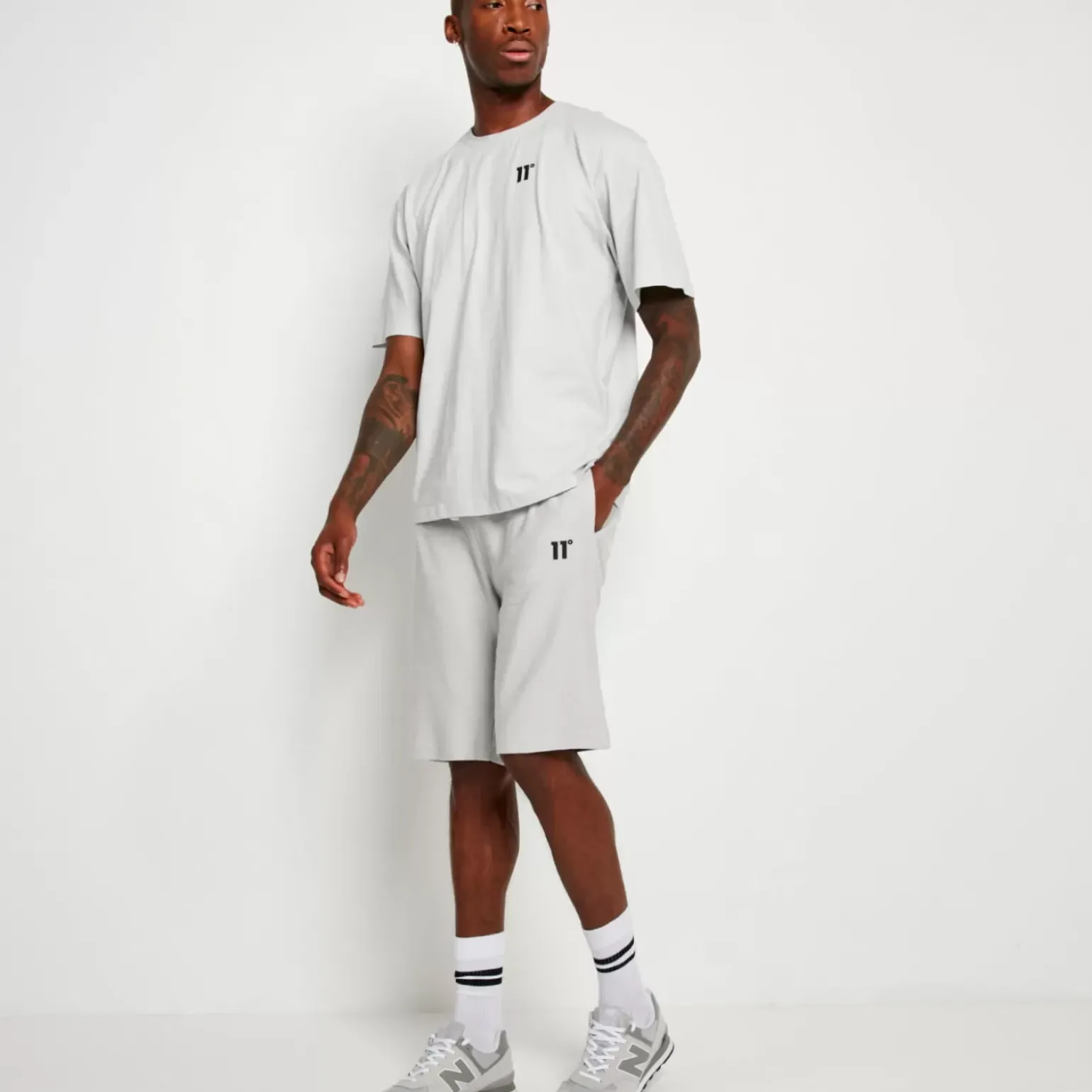 11 Degrees Oversized Flight Shorts – Vapour Grey