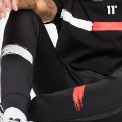 11 Degrees Paint Stroke Track Pants – Black