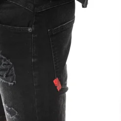 11 Degrees Rip And Repair Skinny Shorts – Washed Black