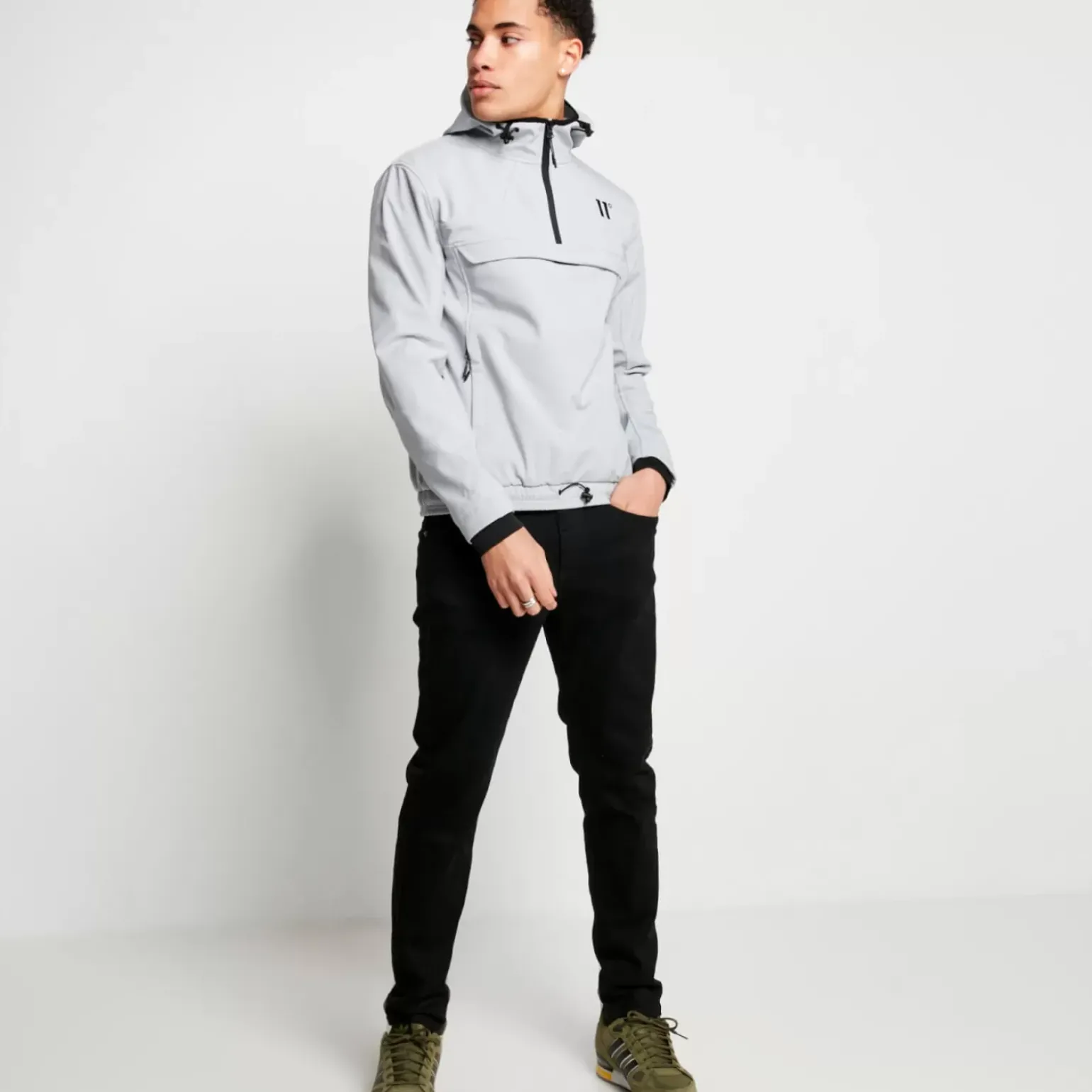 11 Degrees Soft Shell Over The Head Jacket – Titanium Grey