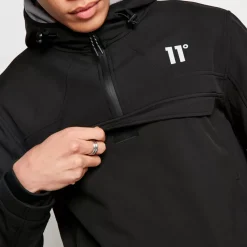 11 Degrees Soft Shell Over The Head Jacket – Black