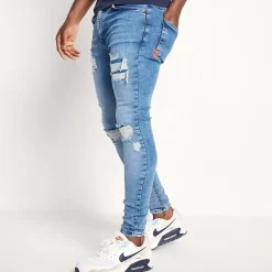 11 Degrees Sustainable Distressed Jeans Skinny Fit – Mid Blue Wash