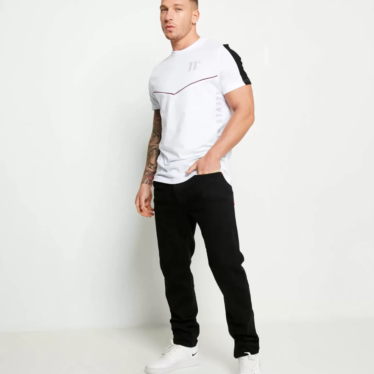 11 Degrees Sustainable Slim Fit Denim Jeans – Jet Black Wash