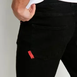 11 Degrees Sustainable Slim Fit Denim Jeans – Jet Black Wash