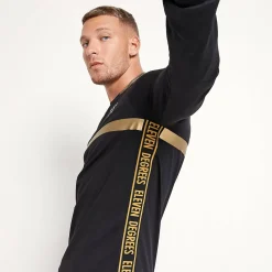 11 Degrees Triple Panel Long Sleeve T-Shirt – Black / Gold
