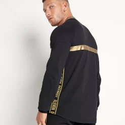 11 Degrees Triple Panel Long Sleeve T-Shirt – Black / Gold