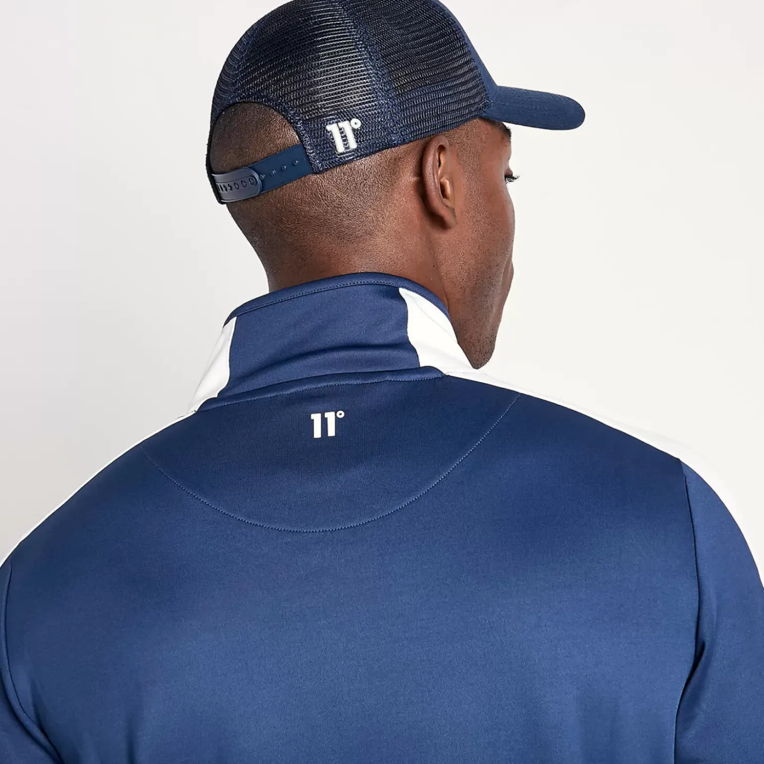 11 Degrees Trucker Cap High Build Logo – Navy