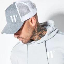 11 Degrees Trucker Cap High Build Logo – Charcoal Marl