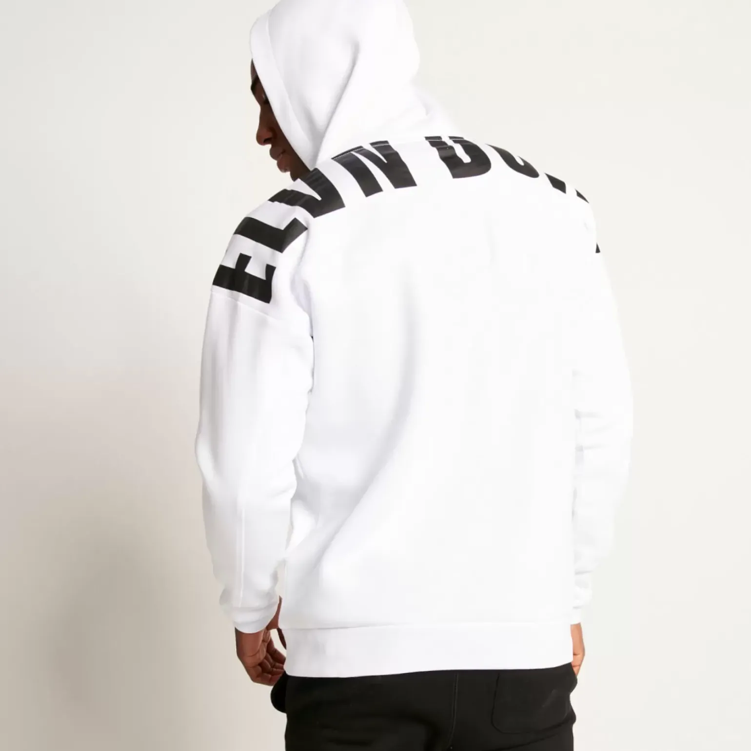 11 Degrees Unisex Large Logo Oversized Pullover Hoodie - White